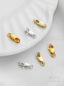 สีเงินแท้ 14K18K สีทองแท้ DIY ชิ้นส่วนเครื่องประดับ หัวเข็มขัดหางปลา หัวเข็มขัดรูปปลาร้า หัวเข็มขัดลูกผู้ชาย วัสดุ DIY เครื่องประดับ