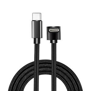 60W Nylon Braided 90° Elbow Type C Cable USB C To Type C PD Fast Charger Cable For iPhone Samsung Huawei Xiaomi 0.25/0.5/1/2M