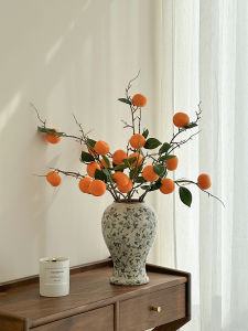 Artificial Orange Flowers Fruit Branches New Year Decorations Home Accessories Chinese Style Simulation Oranges for Table Top