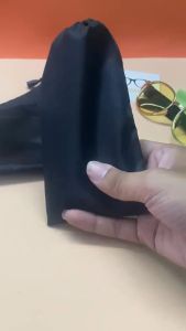 10/20Pcs Black Waterproof Sunglasses Fabric Bag Premium Quality Microfiber Sunglasses Pouch with Drawstring Dustproof Glasses Bags Portable Dustproof Glasses Storage Pouch