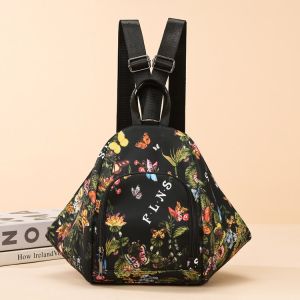 New 2025 Womens Multi-Functional Ethnic Print Backpack Three-In-One Mom Single-Shoulder Handbag Casual Simple Style Soft Handle