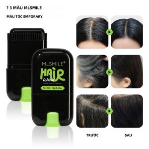Phấn Tạo Kiểu Tóc MLSMILE 3 Màu Đen Pha Trắng Lược Tích Hợp Có Thể Nạp Lại Dụng Cụ Tạo Màu Tóc Thần Kỳ Gốc Sáp Ong