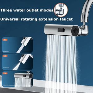 Kitchen Multi-function New Waterfall Three-mode Universal Swivel Extension Faucet Splash-proof Nozzle Sink