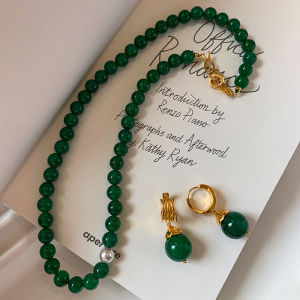 Natural Green Agate Jade Ice Type Earrings Women Luxury Small Niche High End Dangle Earring Jewelry New 2025