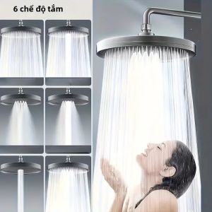 Áp Lực Cao 6 Chế Độ Lượng Mưa Tắm Có Bộ Lọc Tròn Nhựa ABS Cầm Tay Vòi Rửa Chén Phụ Kiện