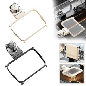 JIYAN2866 Suction Cup Kitchen Sink Filter Rack Foldable Multi-Purpose Sink Strainer Mesh Bag Stand Durable Garbage Mesh Bag