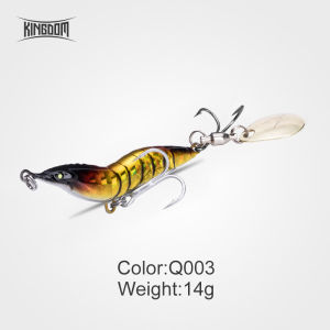 Mồi Câu Tôm KINGDOM 35mm-56mm Mồi Kim Loại Xoay Chìm 8.5g-28g Mồi Giả Câu Cá Vược Cá Hồi Câu Biển Sông Hồ