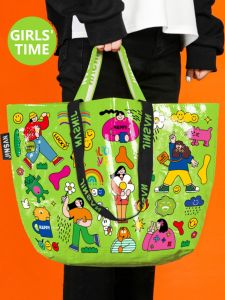 Super Nice Cartoon Japanese and Korean Shopping Bag Good-looking Gift Bag Large Capacity Woven Bag Fancy Handbag Ins