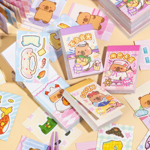 Mini Portable Capybara Bean Book Dress-Up Stickers 50 Sheets No-Cut Childrens Toy Stickers Fun Cultural Supplies Business