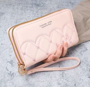 2026New Large Capacity Wallet for Women Long Style Korean Edition Fashion Multi functional Handbag Double Zipper Womens Phone Bag