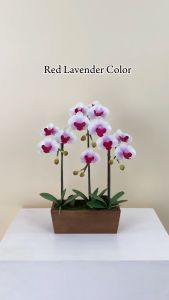 ดอกกล้วยไม้ประดิษฐ์ กระถางดอกไม้ปลอมแต่งบ้าน ดอกกล้วยไม้พร้อมกระถาง