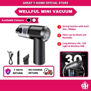 【𝐂𝐥𝐞𝐚𝐫𝐚𝐧𝐜𝐞 𝐒𝐚𝐥𝐞】8000Pa Wireless Mini Vacuum Cleaner USB Portable Car Vacuum Cleaner Strong Suction | Cordless Vacuum Cleaner Car Mini Desktop Vacuum Cleaners Rechargeable Portable Vacuum Cleaner Strong Suction Wireless USB Handheld 无线迷你吸尘机