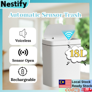 18L Automatic Sensor Trash Can Touchless with Infrared Induction Waterproof Smart Dustbin for Kitchen and Bathroom