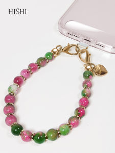 Hishi Fashion Mobile Phone Charm Mobile Phone Strap High-End Beads String Bracelet Joint Name Same Ins Style Chinese Fad Universal Phone
