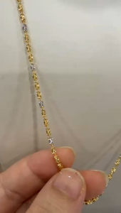 Poh Heng Jewellery 22K Beaded Necklace in Yellow White Gold[Price By Weight]