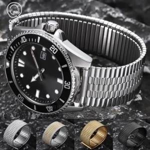 12mm 14mm 16mm 18mm 20mm 22mm Universal Sport Stretch Expansion Stainless Steel Watchband Accessory Men Women Bracelet Wristbelt