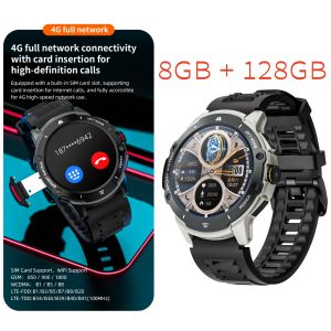 8GB+128GB 4G Smart Watch 1.43AMOLED 200W Camera With GPS Wifi Google Play Heart Rate Tracker Android Smartwatch For Men Women