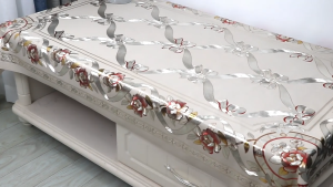 Taplak Meja Sultan Anti Air Motif Bunga Bahan PVC Ukuran 90x150Cm/Taplak Meja Ruang Makan Tamu Premium / Taplak Meja Persegi Panjang/ Taplak Meja Hiasan Cantik - D201-2A