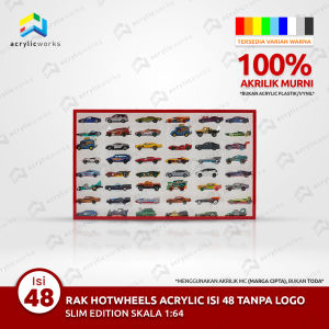 Rak Hotwheels Isi 48 NO Header Slim Fit Edition Bahan Akrilik