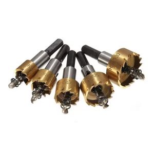 ZUOMU | 5 Pcs Carbide Tip HSS Drill Bit Saw Set Metal Wood Drilling Hole Cut Tool For Installing Locks 16/18.5/20/25/30mm