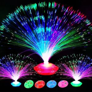 3pcs LED Fiber Optic Light: A Colorful Night Light for Your Home & Kids' Bedroom