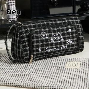 EELHOE | Hộp Đựng Bút Thêu Hình Mèo Hoạt Hình Dễ Thương Dung Tích Lớn Túi Đựng Đồ Dùng Học Tập Cho Học Sinh Đồ Dùng Chuẩn Bị Cho Năm Học Mới