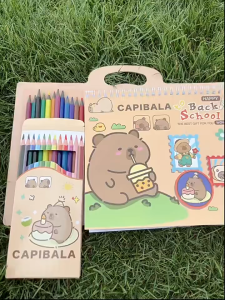 Bộ Vẽ Tranh Tô Màu Hoạt Hình Dễ Thương Kèm Bút Tô Màu Vở Tập Vẽ Cho Bé LILA SQVEBM5