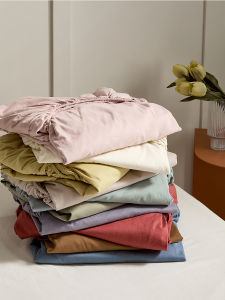 High-End Pure Cotton Flocking Bed Canopy Single Piece Dustproof Mattress Cover Protector Solid Color Bedding Universal Use