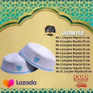 MF peci kopyah Songkok Malaysia logo list biru dewasa