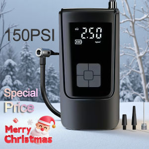 Portable Wireless Air PumpSmart Digital Inflatable 150 PSI Car Air Compressorfor Electric Motorcycle Car Motorcycles Bicycles