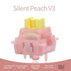 Outemu Silent Peach V3 Switch 5Pin Bàn Phím Cơ Trao Đổi Nóng Công Tắc POM Tuyến Tính Xúc Giác Được Bôi Trơn Trước Cho Bàn Phím Chơi Game