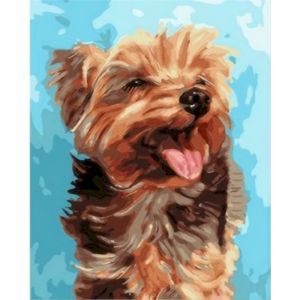 GATYZTORY Coloring By Numbers Dog Animals DIY Adults Kits On Canvas With Frame Acrylic Paint Painting By Number For Home Decor