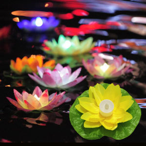 Talao LED Waterproof Floating Lotus Light 17cm Night Lights Wishing Lamp