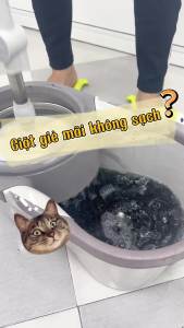 Bộ lau nhà tách nước bẩn KITIMOP PRO N08 thùng tự giặt vắt đầu xoay 360° kèm 3 bông lau
