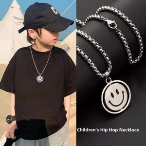 Childrens Hiphop Titanium Steel Necklace Boys Girls Performance Street Dance Fashion Show Pendant Accessory Original Design Fresh out