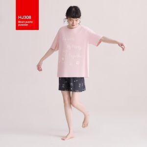 HODO | Cotton Couples Summer Pajamas Short Sleeve Comfortable Breathable Cool Feeling Casual Home Clothes Set Cartoon Print Design