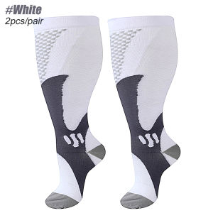 1Pair Plus Size Compression Socks for Women & Men Extra Wide Calf Knee High Stockings for Circulation Support Swelling 2XL-7XL