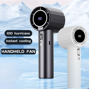 ⚡PH deliveryIn stock⚡2025 Handheld Mini Fan Pro1 Portable Rechargeable USB Fan with 5000mAh Battery LED Digital Display 100-Speed Strong Wind Quiet Cooling for Outdoor & Desktop【Mini fan】