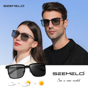 SEEMELO แว่นกันแดดเปลี่ยนสีอัตโนมัติ แว่นกันแดดแบบโฟโตโครมิก แว่นกันแดดเลนส์มองเห็นเวลากลางคืน แว่นกันแดดโพลาไรซ์ TAC แว่นกันแดดสำหรับขับรถ กันแดด UV400 แบบใช้ได้ 2 แบบ