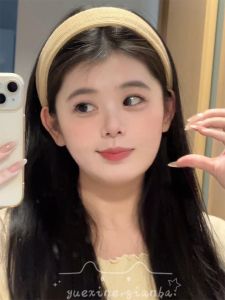 หมวกคลุมผมถักสีพื้น ขอบกว้าง สำหรับผู้หญิง ทรงสูง ปิดรอยต่อผม หมวกคลุมผมสำหรับล้างหน้า หมวกคลุมผมแบบสวม ทรงสุดเก๋