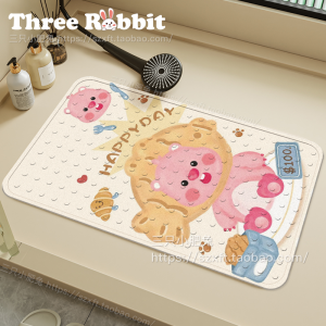 Non-Slip Bathroom Mat Shower Bathing Foot Pad Toilet Entrance Door Mat Anti-Fall Home Use Cartoon Style Floor Rug