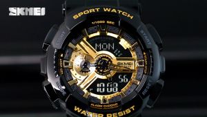 SKMEI ผู้ชายนาฬิกากันน้ำเรืองแสงในที่มืดหรูหราธุรกิจชุดทางการสบาย ๆ แฟชั่นเหล็กวงผู้ชายนาฬิกาควอตซ์ 1098