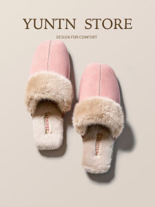 Warm Anti-Slip PU Leather Cotton Slippers Couple Home Shoes Snug Fit Soft Suede Velvet Womens Cotton Slippers Mens Home Slippers