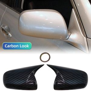 For Toyota Mark X Reiz 2005-2007 Car Rearview Side Mirror Cover Wing Cap Exterior Door Rear View Case Trim Carbon Fiber Look