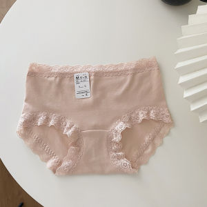 Foreign Trade Original Order Pure Cotton Womens All Cotton Underwear Japanese Style Seamless Mid Waist Classic Pure Color Antibacterial Briefs Underpants