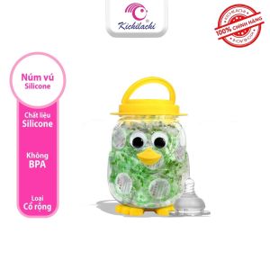 Núm vú silicon siêu mềm cổ rộng Kichilachi  Size S M L Y