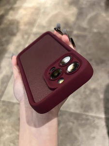 K10 Plum Color Leather Texture Full Cover Silicone Phone Case for OPPO Reno10 7/8/9 Pro+ A96/A57/4SE A11x Durable Protective Cover