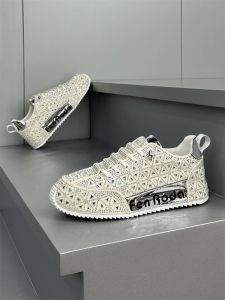 Fashionable Casual Shoes Mens Soft Bottom Slip-On Dad Shoes Sparkling Diamond Breathable Mesh Upgraded Version 2025 Autumn