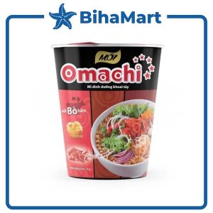 [SET 5 LY] -  MASAN - Mì ly Omachi (KHÔNG THỊT) vị Xốt Bò Hầm/ Sốt Bò Hầm (70g/ly)  - Mì ly ăn liền không thịt Omachi Mì ly dinh dưỡng khoai tây Omachi Mì ly healthy không chiên Omachi