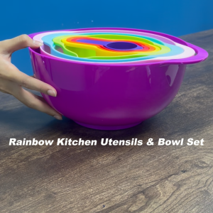 Rainbow Kitchen Utensils & Bowl Set | Mixing Bowl | Cooking Utensils | Kids Friendly | 8 sets